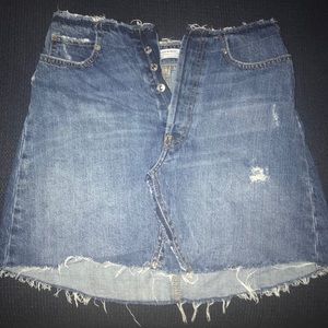 Zara Denim Distressed skirt